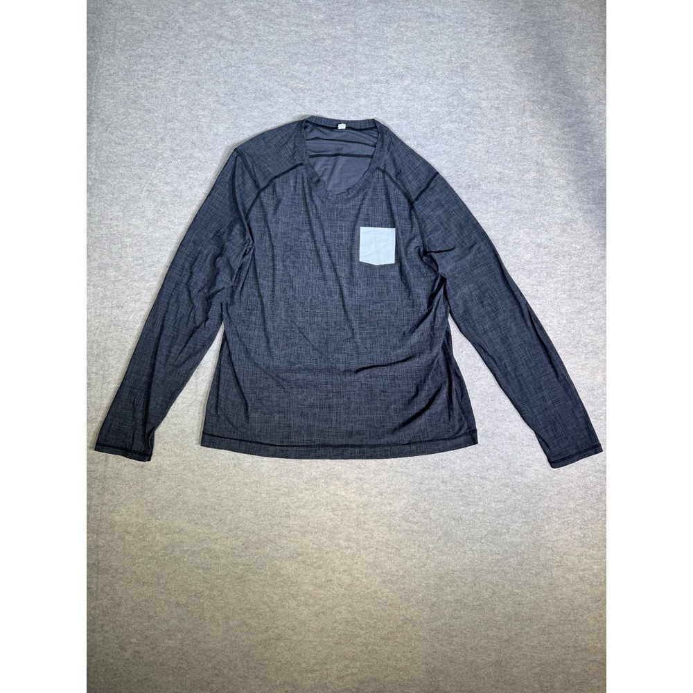 Lululemon Long Sleeve Performance Shirt Mens XL Gray Geometric Quick Drying